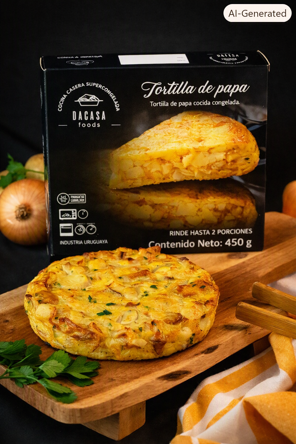Tortilla de papa con su presentación Da Casa
